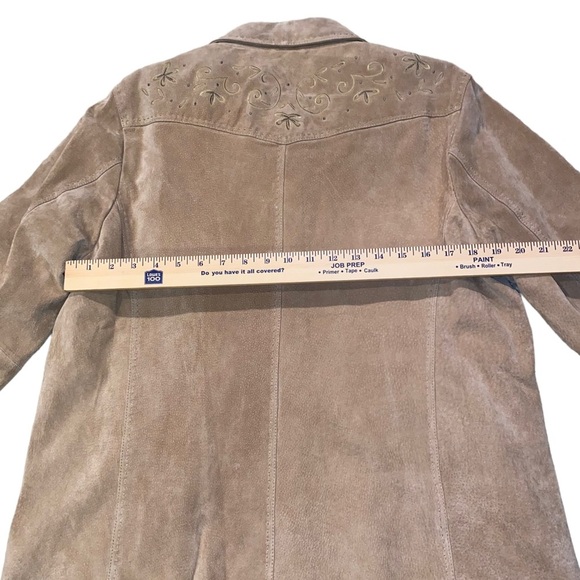 NWOT Lake Matley Suede Button Up Jacket Women Size 2XL Light Brown / Floral - Picture 13 of 13